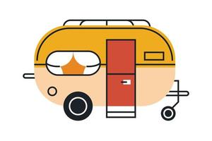 orange recreational vehicle caravan vector