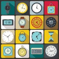 conjunto de iconos de tiempo y reloj vector