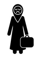 Afghan refugee with suitcase vector