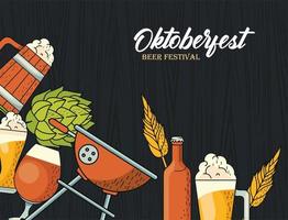 celebración del cartel del oktoberfest vector