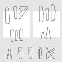 papel de nota con clips metálicos brillantes aislados. vector