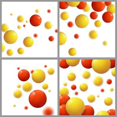 Plastic bubbles, spheres, glossy balls. Vector Set.