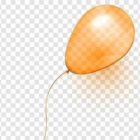 Realistic transparent gold balloon on transparent background vector