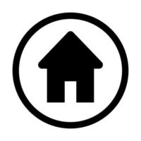 home silhouette button vector