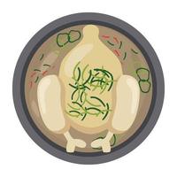 samgyetan delicioso plato coreano vector