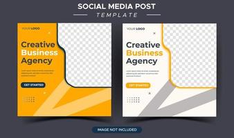 Creative business marketing agency social media post template vector