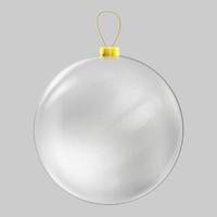 Realistic glass christmas ball. Transparent Christmas ball decoration. vector