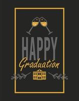 happy graduation invitation vector