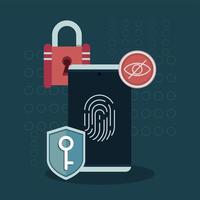 cyber security in smartphone vector