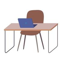 table with laptop vector