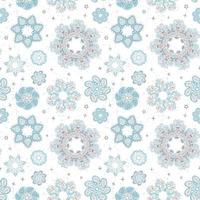 Vector modern seamless pattern with colorful hand draw illustration of snowflakes. Use it for wallpaper, textile print, fills, web page, surface textures, wrapping paper, design of presentation