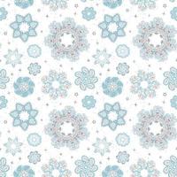 Vector modern seamless pattern with colorful hand draw illustration of snowflakes. Use it for wallpaper, textile print, fills, web page, surface textures, wrapping paper, design of presentation