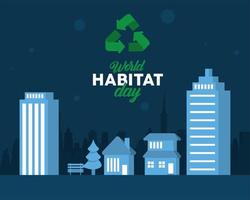 world habitat day urban vector