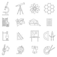 Science icons set, thin line style vector