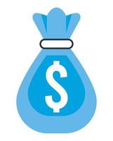 blue money bag vector