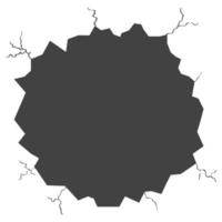 icono de pared destruida negra vector