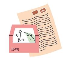 carta y sobre vector