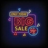 Big Sale Neon Signs Style Text Vector