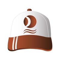 icono de accesorio de marca de gorra deportiva vector