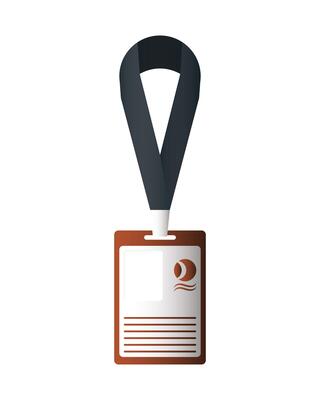 id badge hanging isolated icon