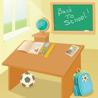 School classroom in cartoon style vector