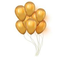 conjunto de globos dorados brillantes para su diseño vector