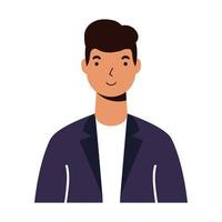young man casual avatar character vector