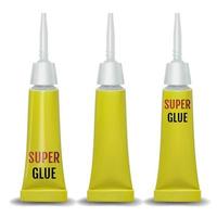 Super glue. 3D realistic metallic container glue . Vector