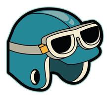 helmet patch retro style vector