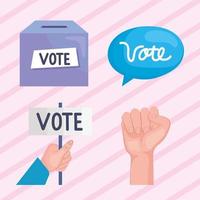 iconos de derecho al voto vector