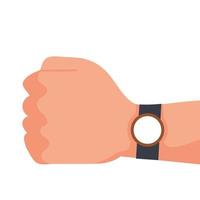 hand fist with wristwatch vector