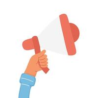 hand with megaphone sound device isolated icon vector