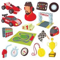 Race icons set, cartoon style vector