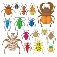 Bug icons set vector