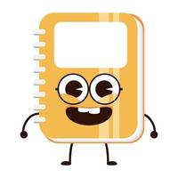 notebook school supply kawaii character vector