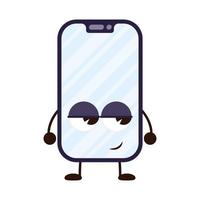 smartphone device kawaii comic character vector