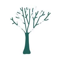 árbol, planta, ecología, naturaleza, con, nieve vector