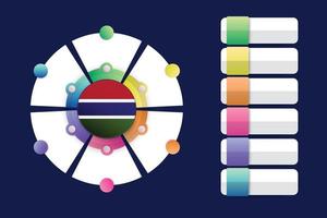 Gambia Flag with Infographic Design Incorporate with divided round shape vector