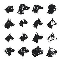 Dog Icons set, simple style vector