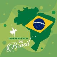 brazil independence day postcard vector