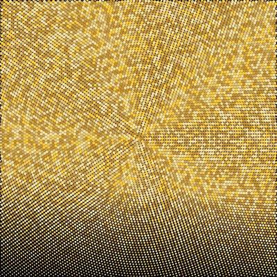 Golden Glitter Halftone Dotted Backdrop. Gold Retro Pattern