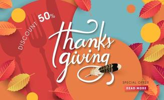 Thanksgiving day sale banner background vector