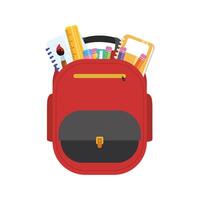 school bag equipment with supplies vector