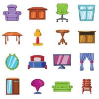 conjunto de iconos de muebles vector