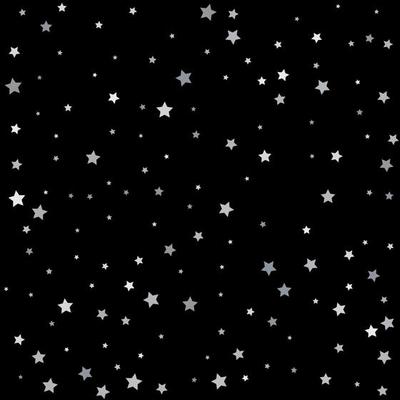 Silver sparkle star on black background. Starry confetti