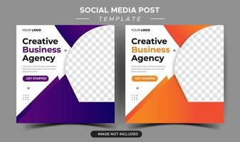 Creative business marketing agency social media  post template vector