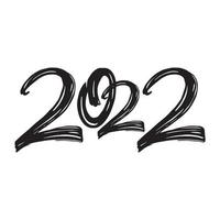 Black numbers 2022 Year of the tiger upcoming New Year holiday - Vector