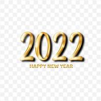 2022 happy new year with golden number vector