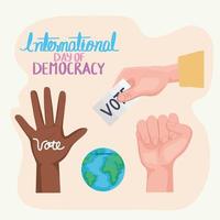 international day democracy icons vector