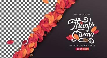 Thanksgiving day sale banner background vector